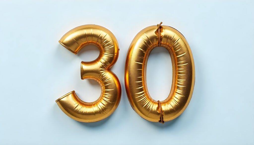 Ballonnen met de cijfers 30