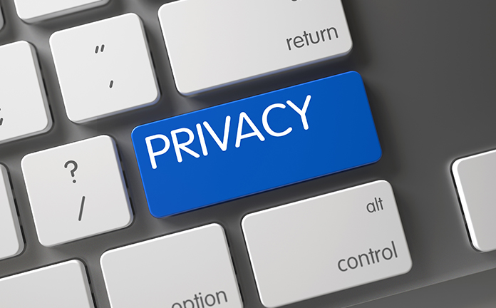 Privacy als knop op toetsenbord