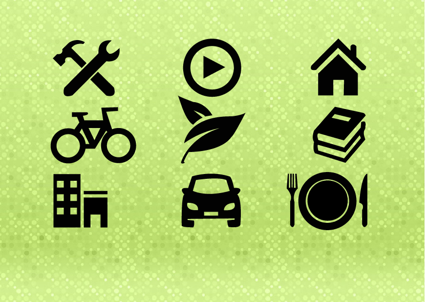 Iconen die betrekking hebben op deeleconomie