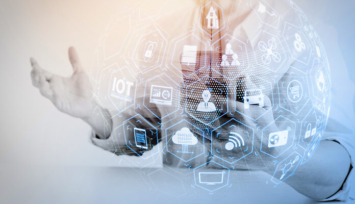 Voorbeeld van AI-toepassingen weergegeven in een bol