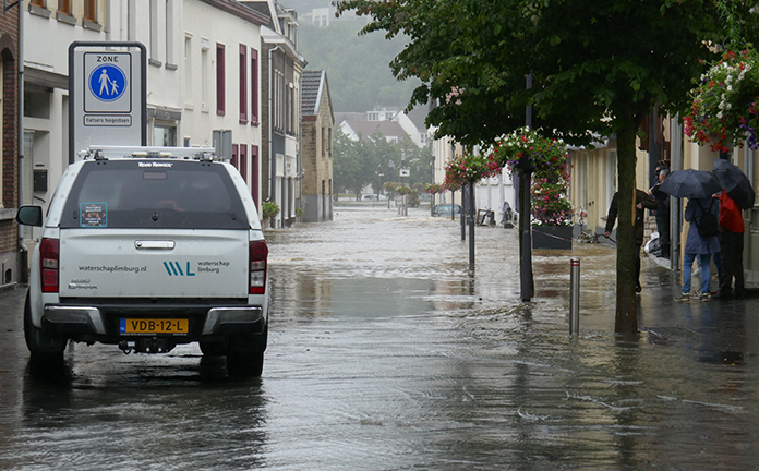 Ondergelopen straten in Limburg