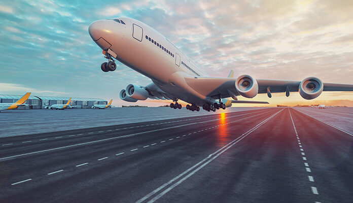 Opstijgend vliegtuig