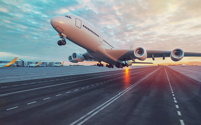 Opstijgend vliegtuig