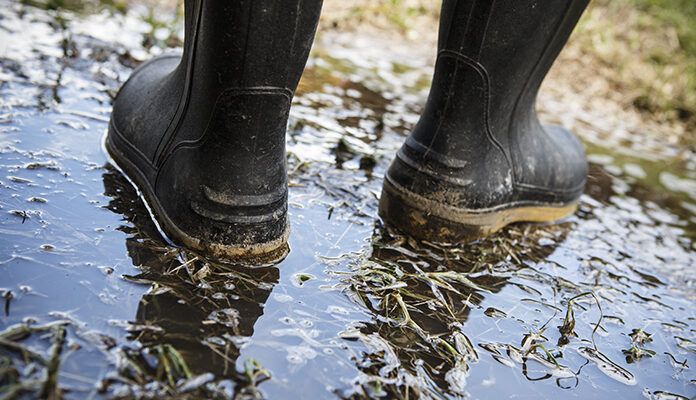 Laarzen in de modder