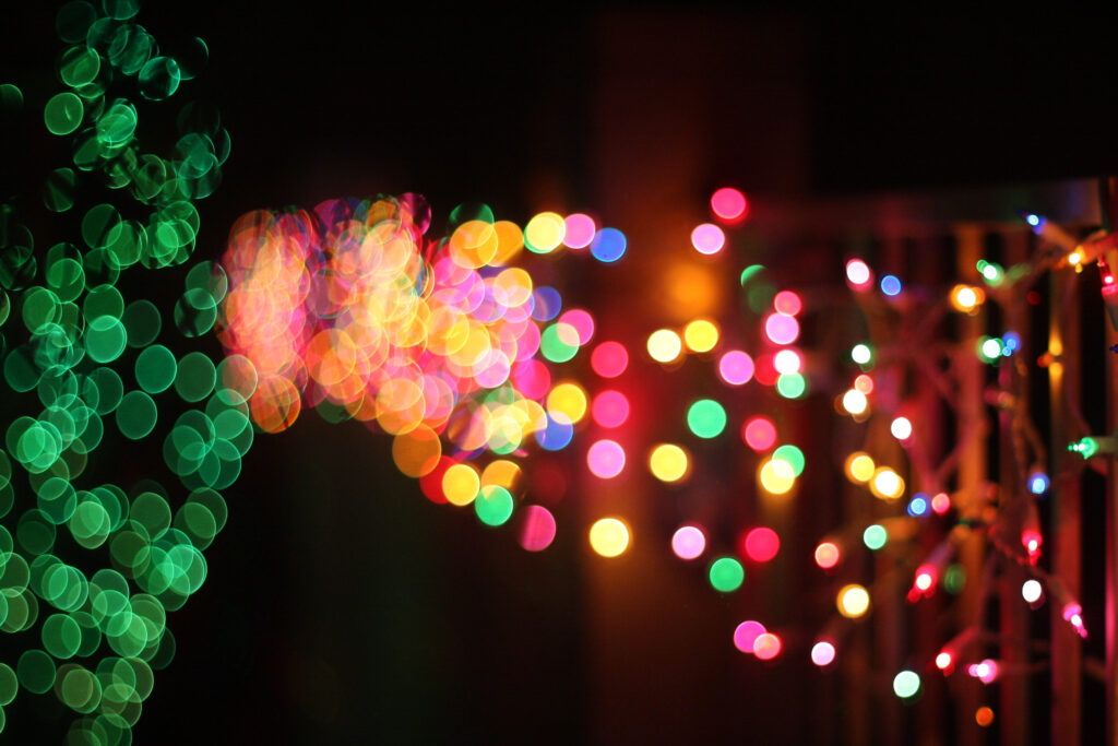 Gekleurde kerstverlichting