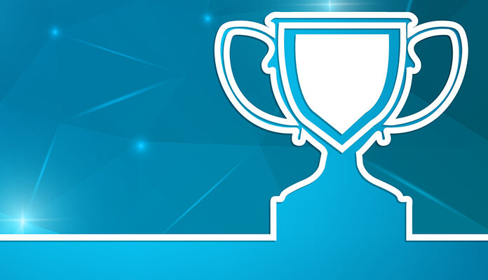 Illustratie met beker voor prijswinnaar