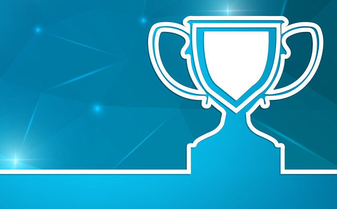 Illustratie met beker voor prijswinnaar