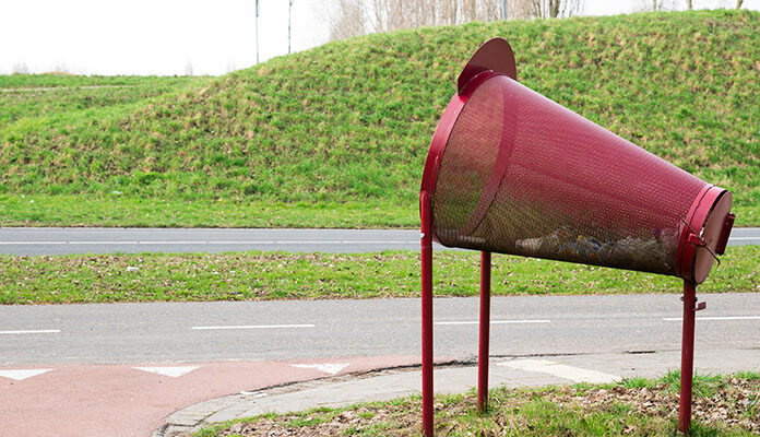 Prullenbak waar je afval in kunt gooien