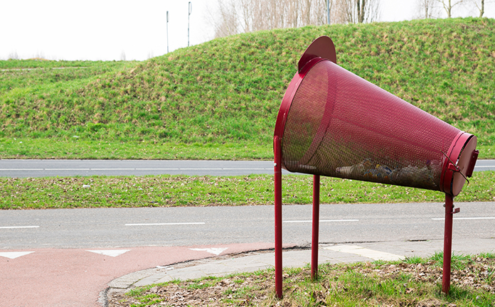 Prullenbak waar je afval in kunt gooien
