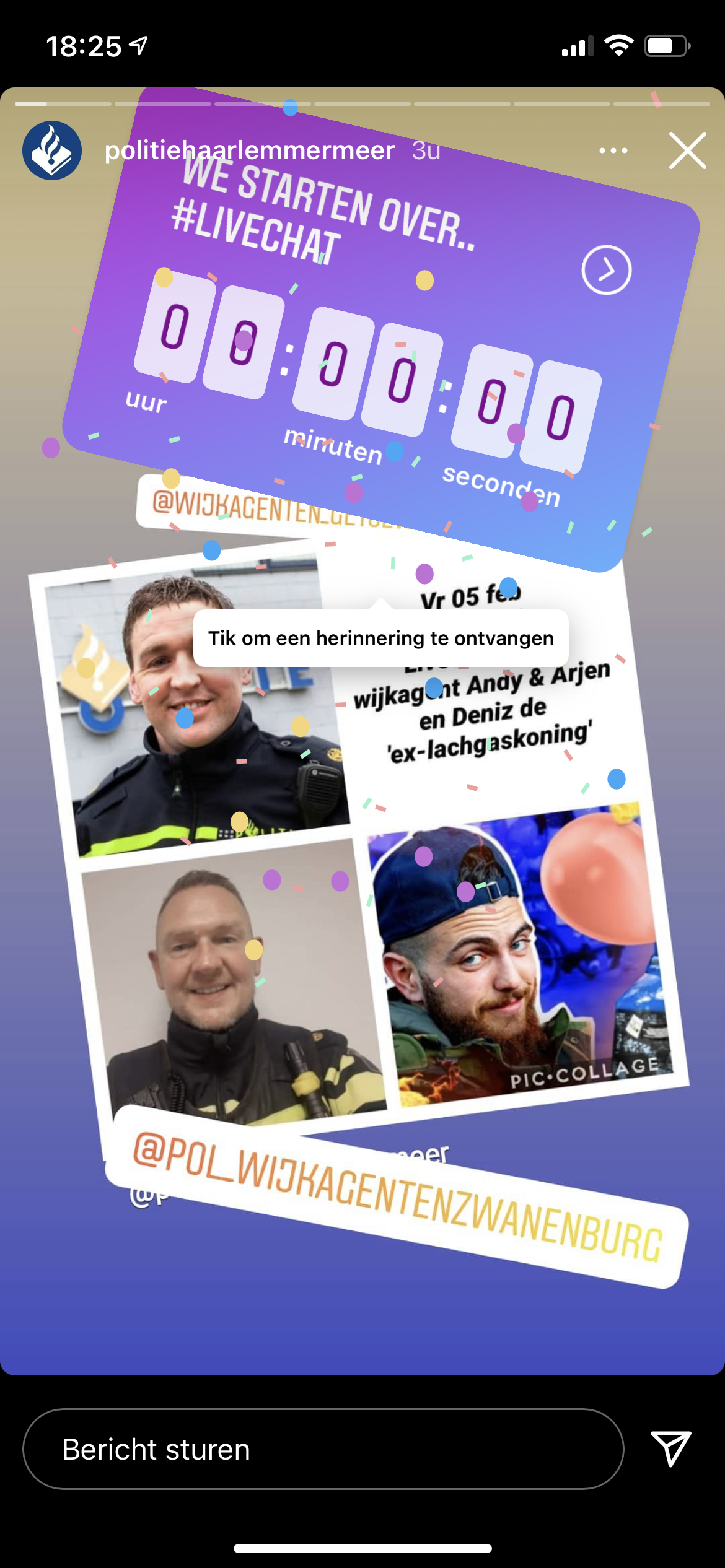 Instagram-post over live-chat