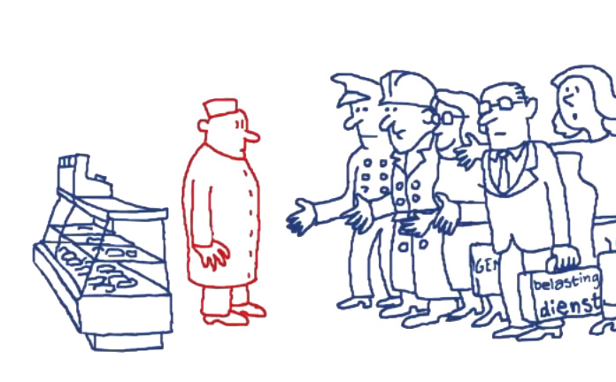 Belastingdienst, gemeente en politie komen op bezoek bij een ondernemer.