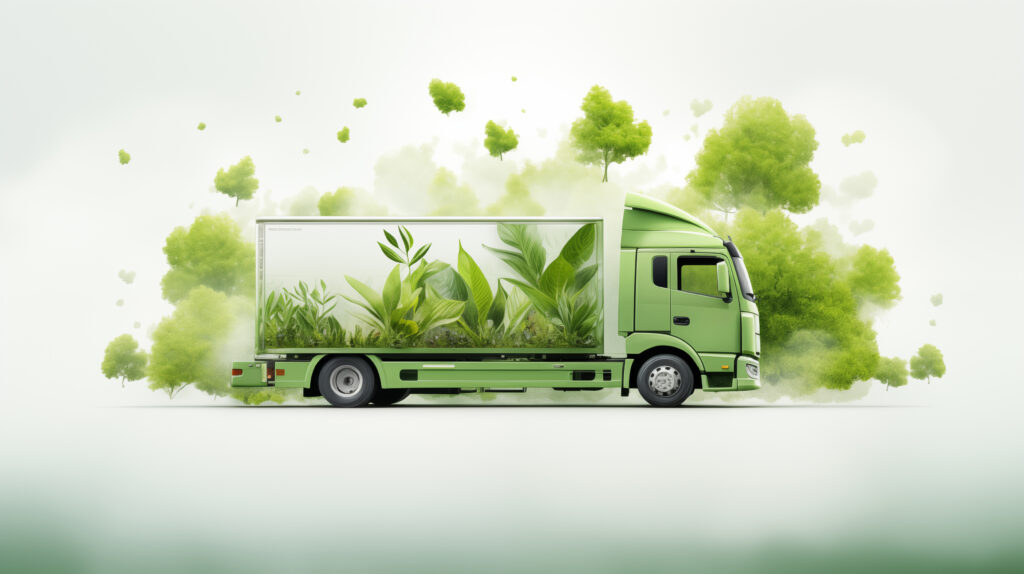 Groene vrachtwagen
