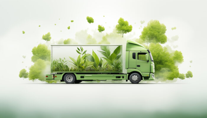 Groene vrachtwagen