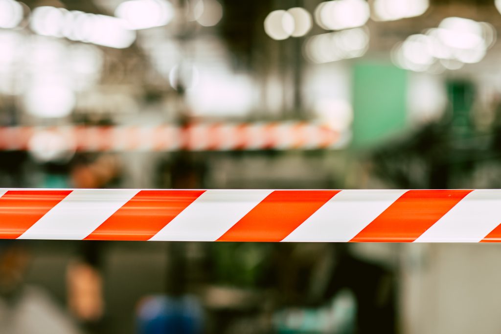 Afzetlint voor gevaarlijke situatie