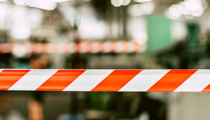 Afzetlint voor gevaarlijke situatie