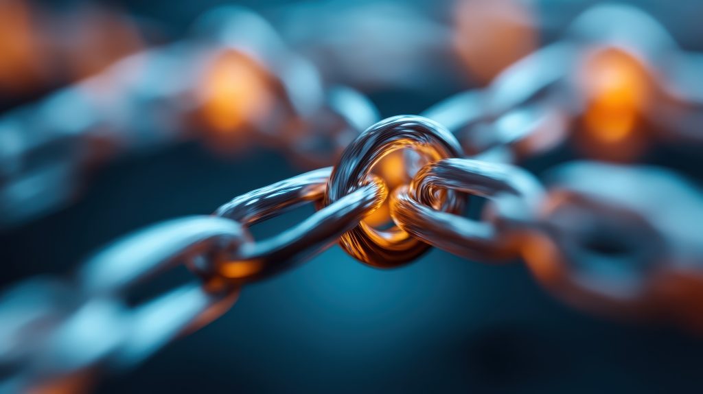 een schakel verbindt vier schakelkettingen met elkaar